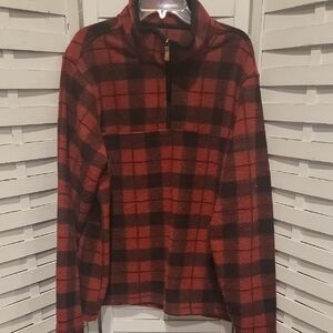 John Wayne Stock & Supply Red And Black 3/4 Zip Pull Over Size XL